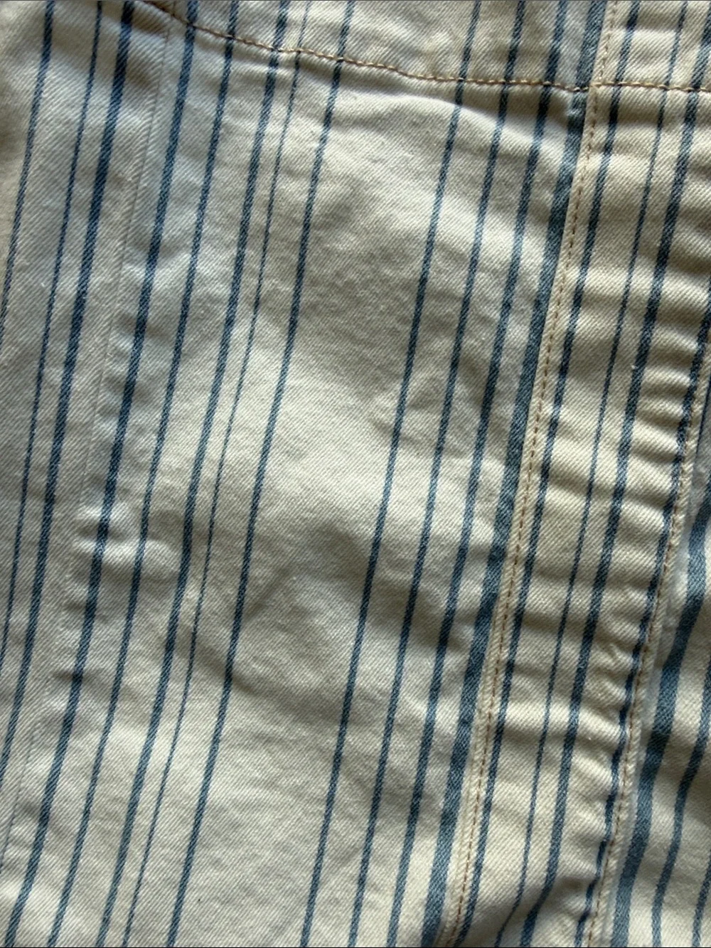 NWOT Cello  Blue & Cream Striped denim cotton Canvas Tote Bag